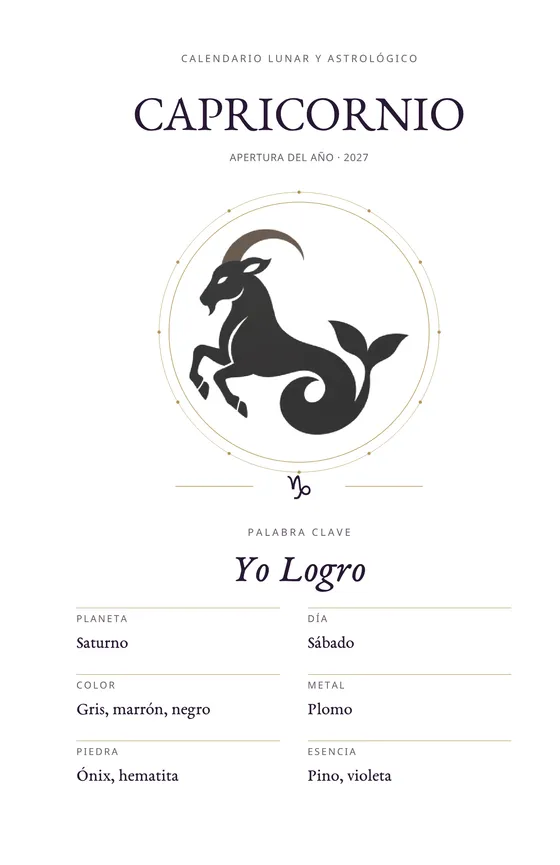 Página 11 del libro: Capricornio, apertura del año